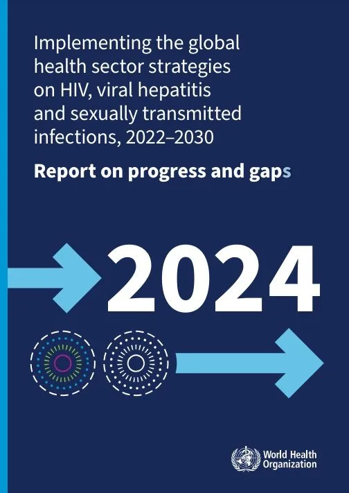 Portada del reporte "Implementing the global health sector strategies on HIV, viral hepatitis and sexually transmitted infections, 2022–2030"